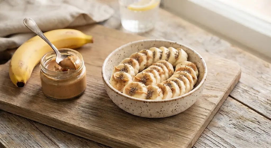 Banana Slices with Peanut Butter